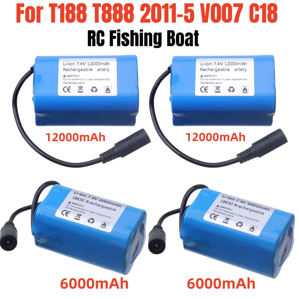 Fish Finder Charger - 7.4V 12000mAh Yedek Pil, T188 T888