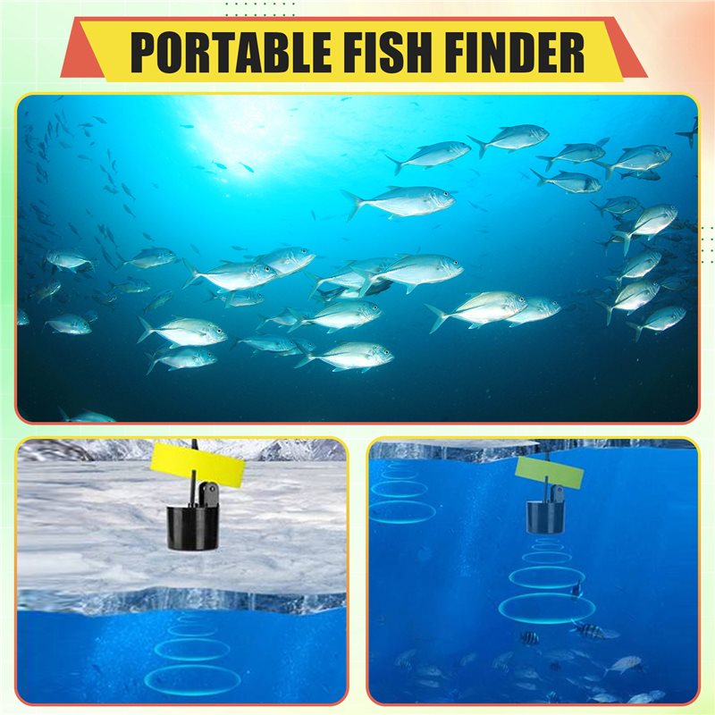 Fish Finder Transducer - ABKV-Taşınabilir Balık Bulucu Su Derinliği Ölçer